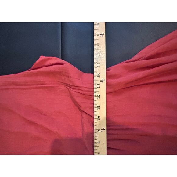 Luxology Sleeveless Swing Dress Size 12 Burnt Orange Sharkbite Hem - Picture 10 of 10